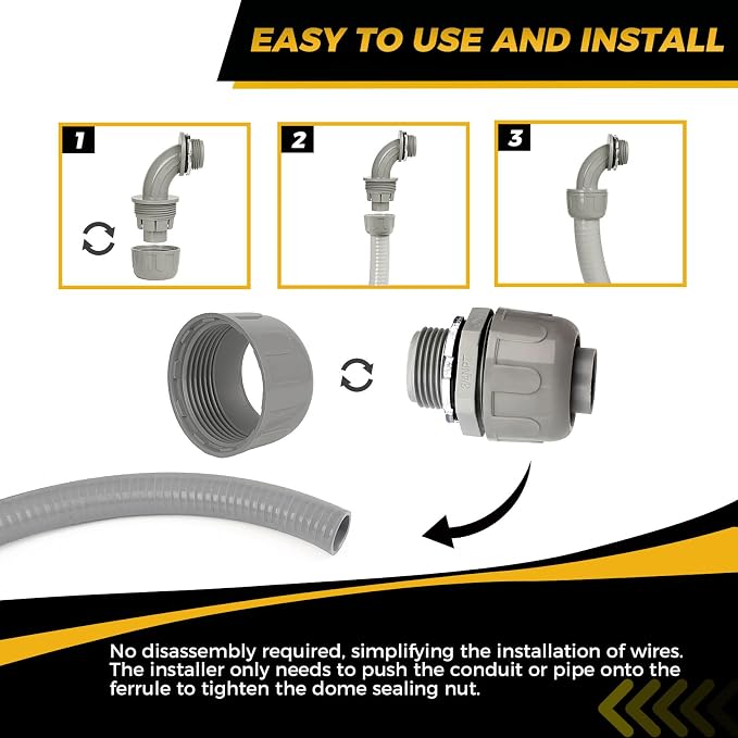 Conduit Connectors, 3/4 Inch Liquid Tight Connector NPT Non-Metallic - Image 5