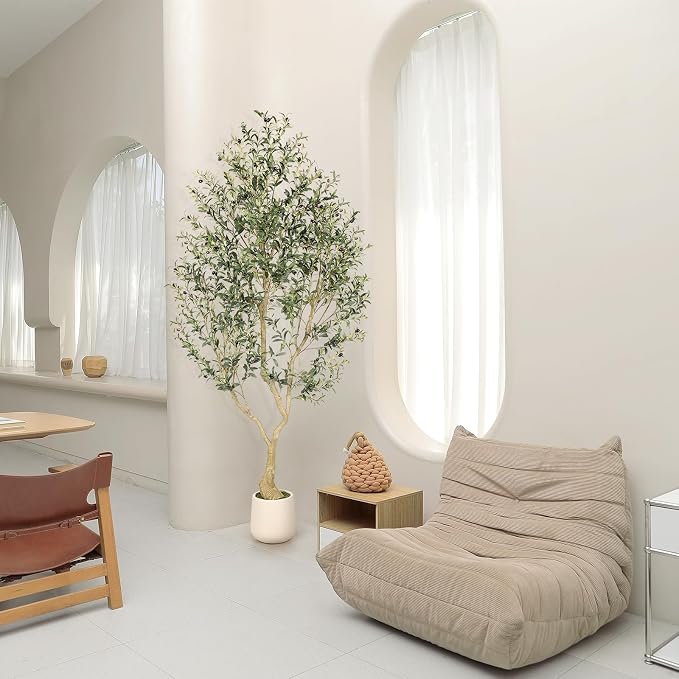 8ft Faux Olive Tree with Tall Exquisite Planter | Realistic Olive Trees - Image 6