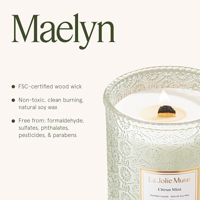 LA JOLIE MUSE Citrus Mint Scented Candle - Image 6