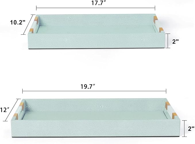 2 Pack Large Ottoman Tray Shagreen Decorative Tray Coffee Table Tray | Serving - Image 6