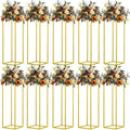 31.5inch 10pcs Gold Wedding Cenerpiece Flower vase, Metal Column Flower Stand by MEISHAONV