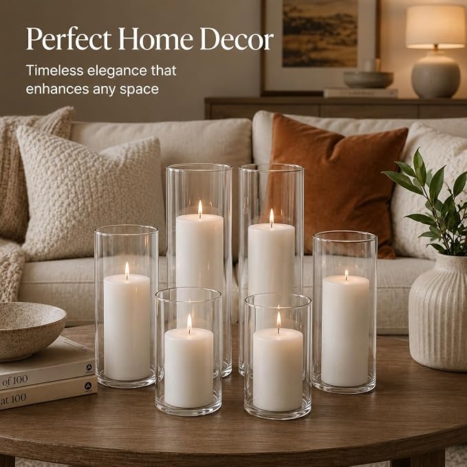 Set of 6 White Pillar Candles - Image 7