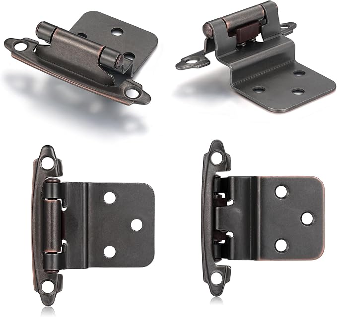 Oil Rubbed Bronze Cabinet Hinges, 3/8” Inset, 4 Pack | - Image 6