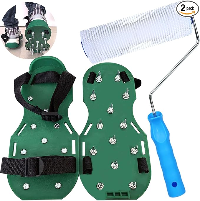 9 Inch Screed Spiked Roller Self Leveling Concrete Roller Epoxy Roller Spike by DBYANAN