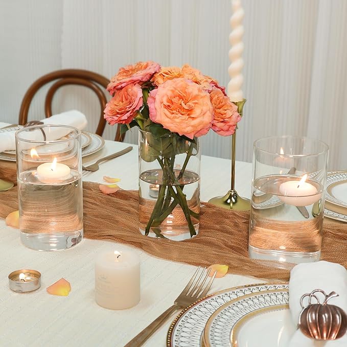 SUPMIND 12P Cylinder Vases for Table Centerpieces, 6inch Glass Flower Vases | - Image 3