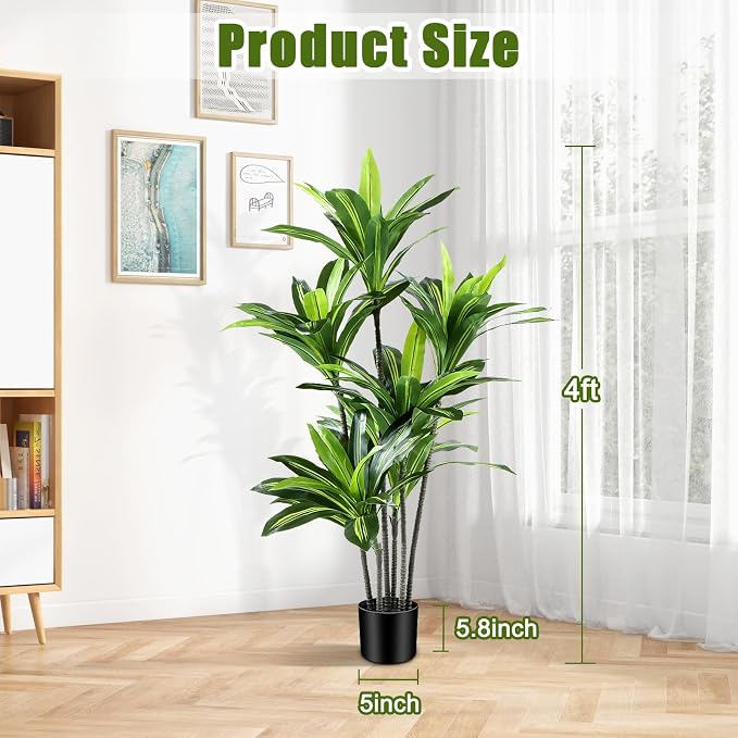 Dracaena Artificial Plant Indoor 4FT - Image 3