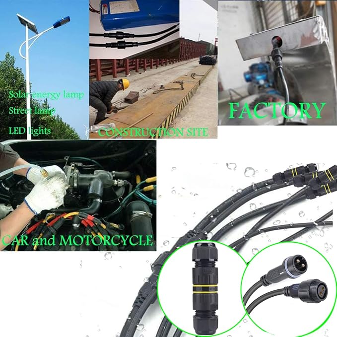 2 Pin Electrical Connector，Male Female 12AWG 2wire Waterproof Connector - Image 5