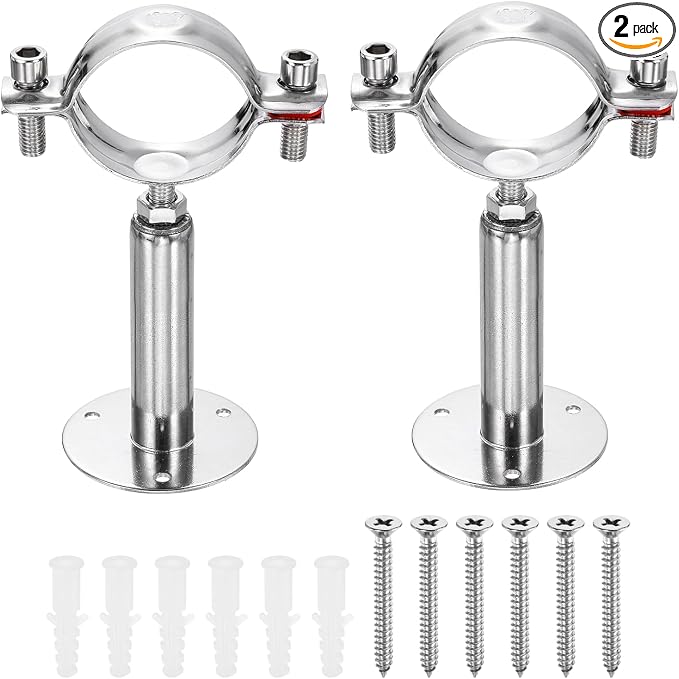 HARFINGTON 2 Set Wall Mount Ceiling Mount Pipe Supports 304 Stainless Steel by HARFINGTON