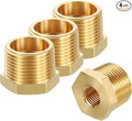 4 Pack Male to FeMale Adapters, 3/4" MNPT x 1/4" FNPT Threaded Brass Hex by Rebower