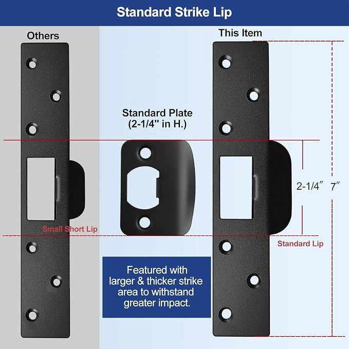 Extra-Long Door Strike Plate, Extended Length/Height - Image 4