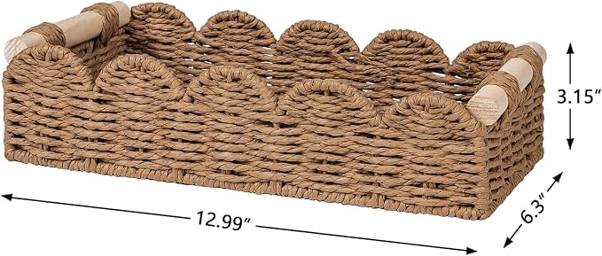 CubesLand Toilet Paper Storage Basket Organizer, Small Wicker Decor Basket | - Image 3