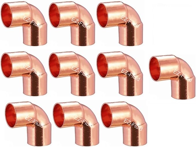 EZ-FLUID Plumbing 1" C X C LF Short Radius Copper 90 Degree Elbow Pressure by EZ-FLUIDPlumbingProducts