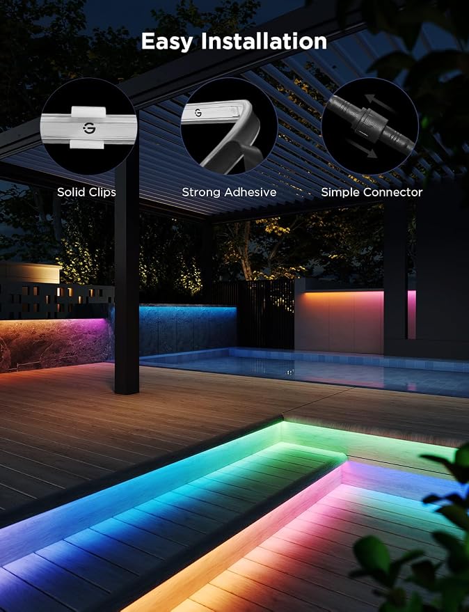 Govee Outdoor LED Strip Lights, 98.4ft Smart Outdoor Lights Work - Image 6