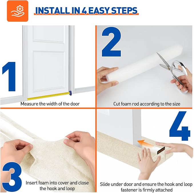 MAGZO Under Door Draft Stopper, 30 Inch Adjustable Door Gap Filler, Dust & - Image 5