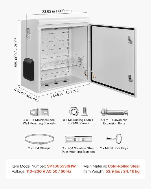 VEVOR Outdoor Electrical Box, Cold-Rolled Steel, Electrical Junction Box - Image 7