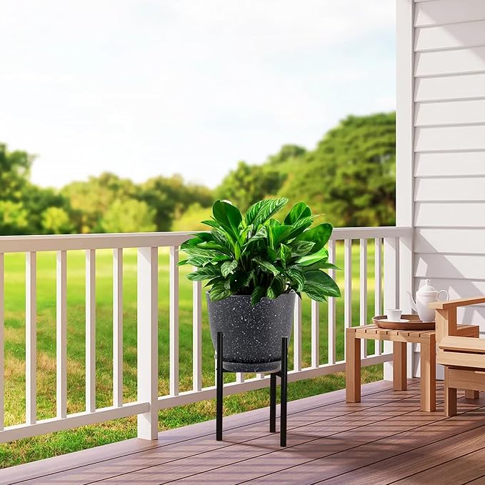 UOUZ 12inch Large Plant Pot, Modern Plastic Planter - Image 5