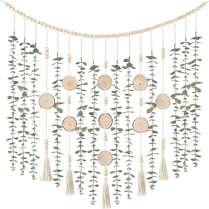 Dahey Boho Hanging Artificial Eucalyptus Garland Wall Decor 43'' Fake Plant | by Dahey