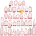 36pcs Pink Glass Bud Vase Set, Small Flower Vases by Fixwal