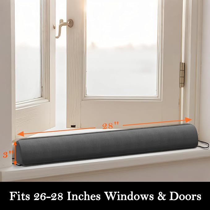 Sunolga Door Draft Stopper, Removable Washable Cover, Blocks Hot and Cold Air - Image 2