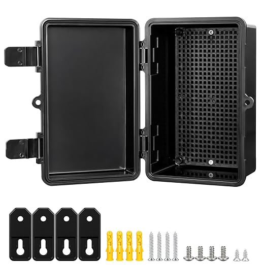 Junction Box IP67 Waterproof Electrical Box Outdoor ABS Plastic Hinged Shell by LeMotech