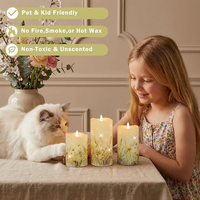 Flameless Candles, Battery Operated Floral Candles - Image 6
