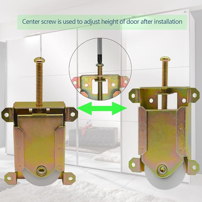Sliding Mirror Closet Door Rollers Replacement Hardware Fits Contractors Part - Image 5