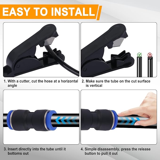 200 PCS Pneumatic Quick Connect Air Hose Fitting Kit | 1/8" 1/4" 3/8" 1/2" NPT - Image 5