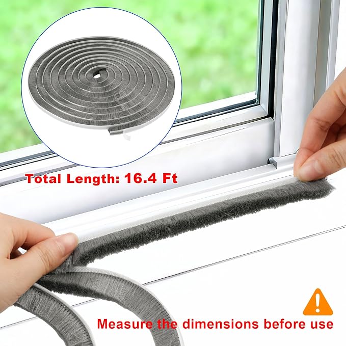 33 Ft Weather Stripping Door Seal, Self-Adhesive Door Insulation Strip | - Image 3