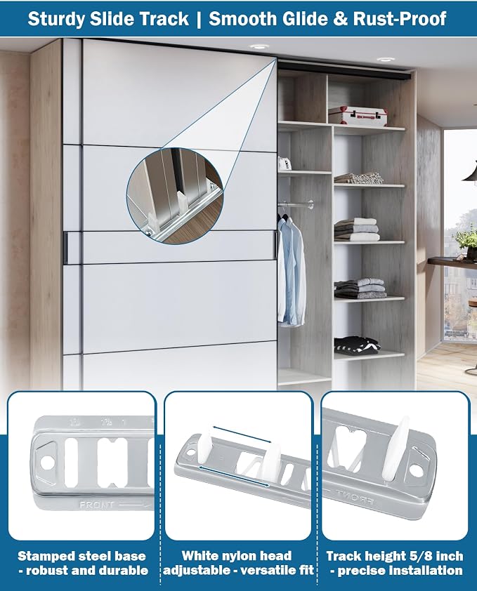 10 Pcs Sliding Closet Door Roller Replacement Kit - Image 5
