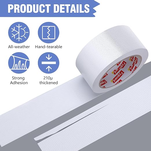3 Pack White Duct Tape 2IN x 60Yd Total Heavy Duty Waterproof Tape | All - Image 4