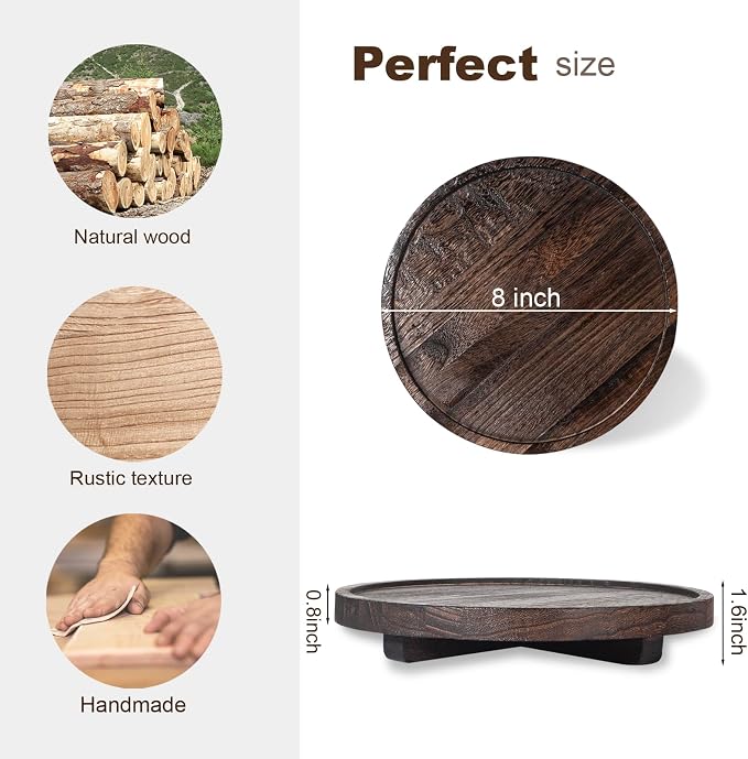 Round Decorative Tray Farmhouse Kitchen Decor Soap Dish, Lightweight, Easy Clean - Image 3