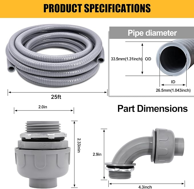 Liquid-Tight Conduit 1inch 25 Foot, Flexible Non Metallic Liquid Tight - Image 2