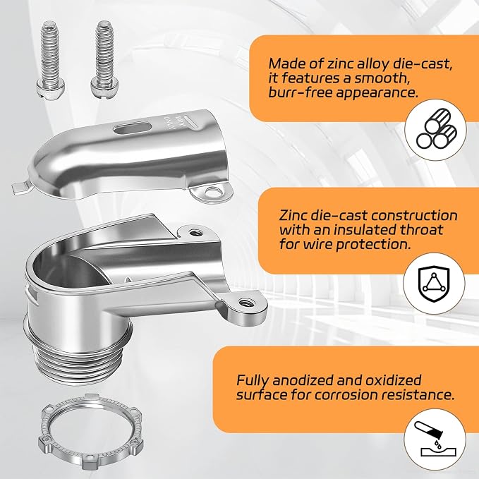 12 PCS 90° Squeeze Connectors AC/MC/Flex 90 Degree Elbow Cable Connector - Image 4
