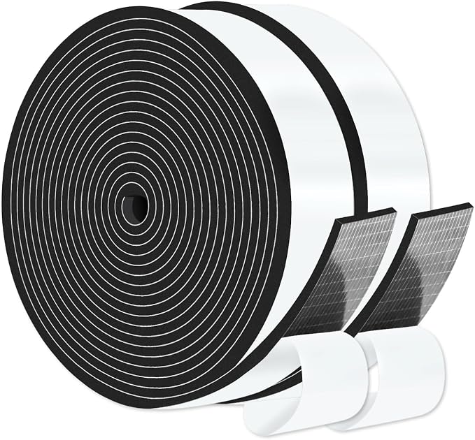 Foam Tape, Weather Stripping, High Density CR, Soundproof, 1 in x 1/8 in x 32 Ft by MIKONIYA