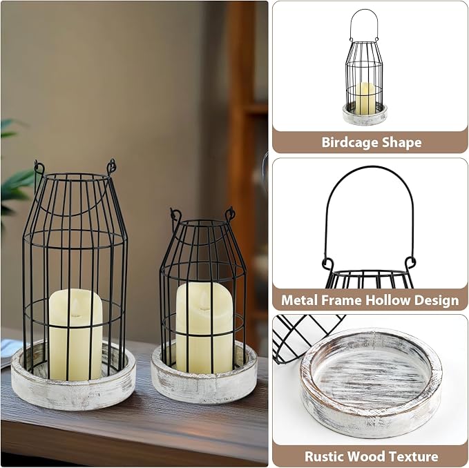 Farmhouse Lantern Decor Rustic Home Decor Lanterns - Image 5