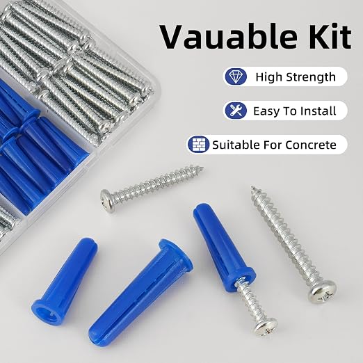 VGBUY 180PCS Conical Concrete Anchors and Screws Assortment Kit, - Image 2