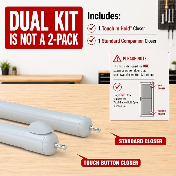 Touch 'n Hold Smooth Dual Door Closer System – Heavy-Duty - Image 2