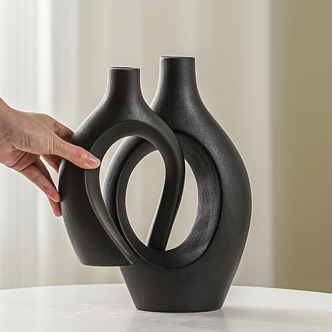 Lvases Snuggle Hollow Ceramic Vase Set of 2 - Image 3