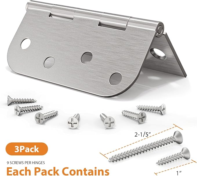 Brushed Nickel Door Hinges 4 Inch 3 Pack - Image 2