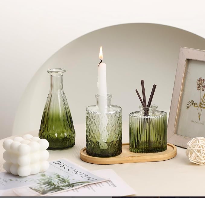 18pcs Green Glass Bud Vase Set, Small Flower Vases - Image 6