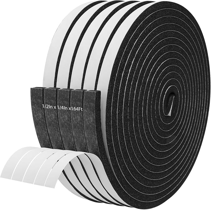 Storystore Weather Stripping Foam Tape, 1/2" x 1/4" x 164 FT Door Seal | by Storystore