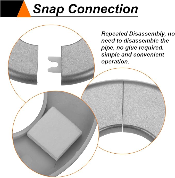 HARFINGTON 2pcs Wall Split Flange 78mm/3.1" Self-Adhesive Plumbing Cover Plates - Image 4