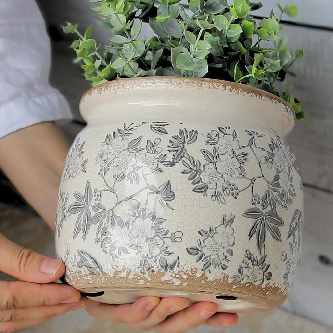 Vintage Ceramic Plant Pots, Old World Flower Pots - Image 6