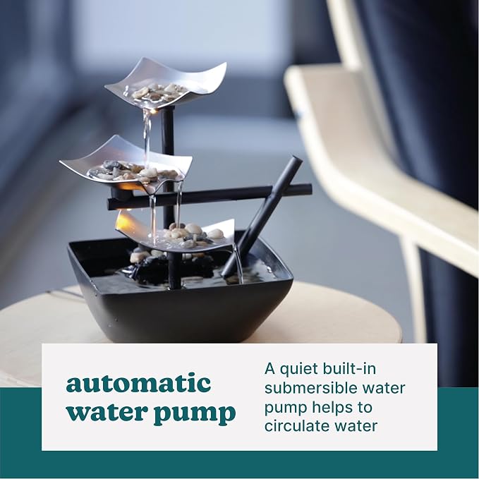 Homedics Tabletop Water Fountain, Home Décor Soothing Sound Machine | Automatic - Image 8