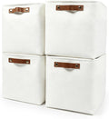 Collapsible Fabric Storage Cubes 11x11 Cube Storage Bins, 4 Pack Closet Baskets by Bagnizer