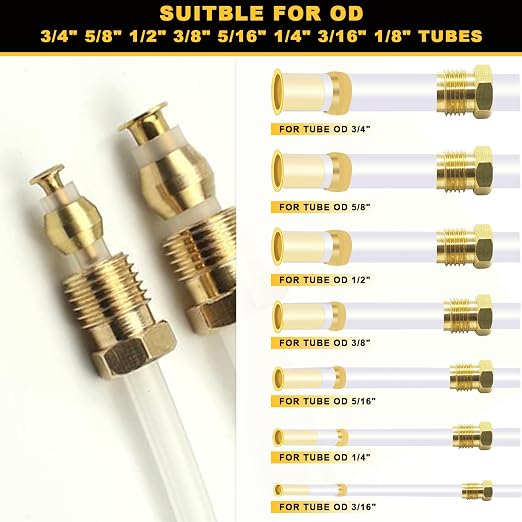 Siptenk 320PCS Brass Compression Sleeves Ferrules Inserts Fittings Kit | 8 - Image 3