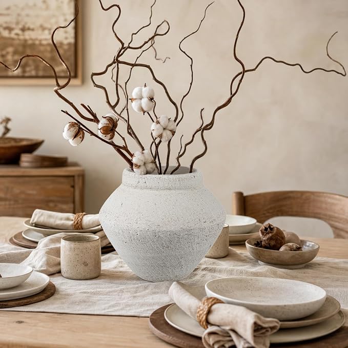 Briful Rustic Ceramic Vase Large Decorative Vase, Table Centerpiece, Living Room - Image 2