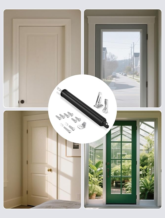 Black Storm Door Closer, Pneumatic Screen Door Closer - Image 6