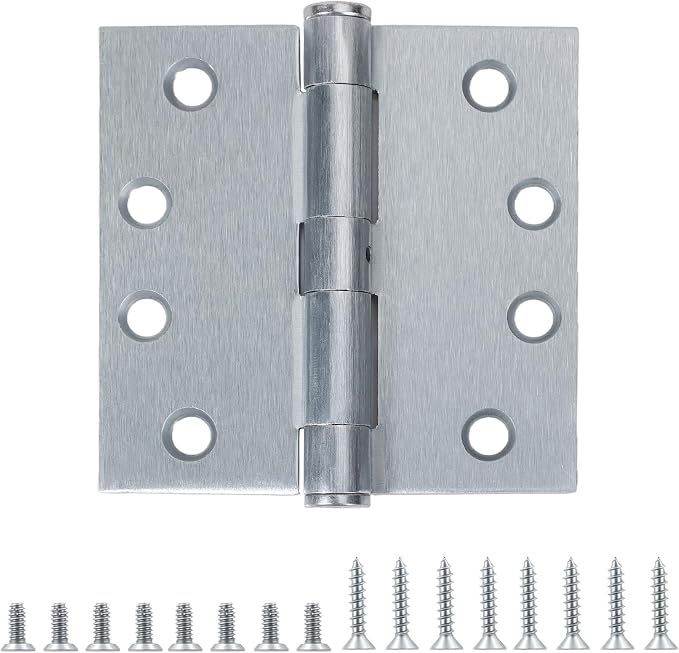 TDCHINGES Heavy Duty Door Hinges Satin Chrome 4.5Inch x 4 1/2"Square 1 Pack | by TDCHINGES