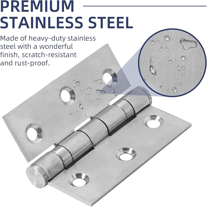 6 Pack Ball Bearing Door Hinges - Image 3